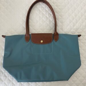 Elegant Blue and Brown Longchamp tote Bag